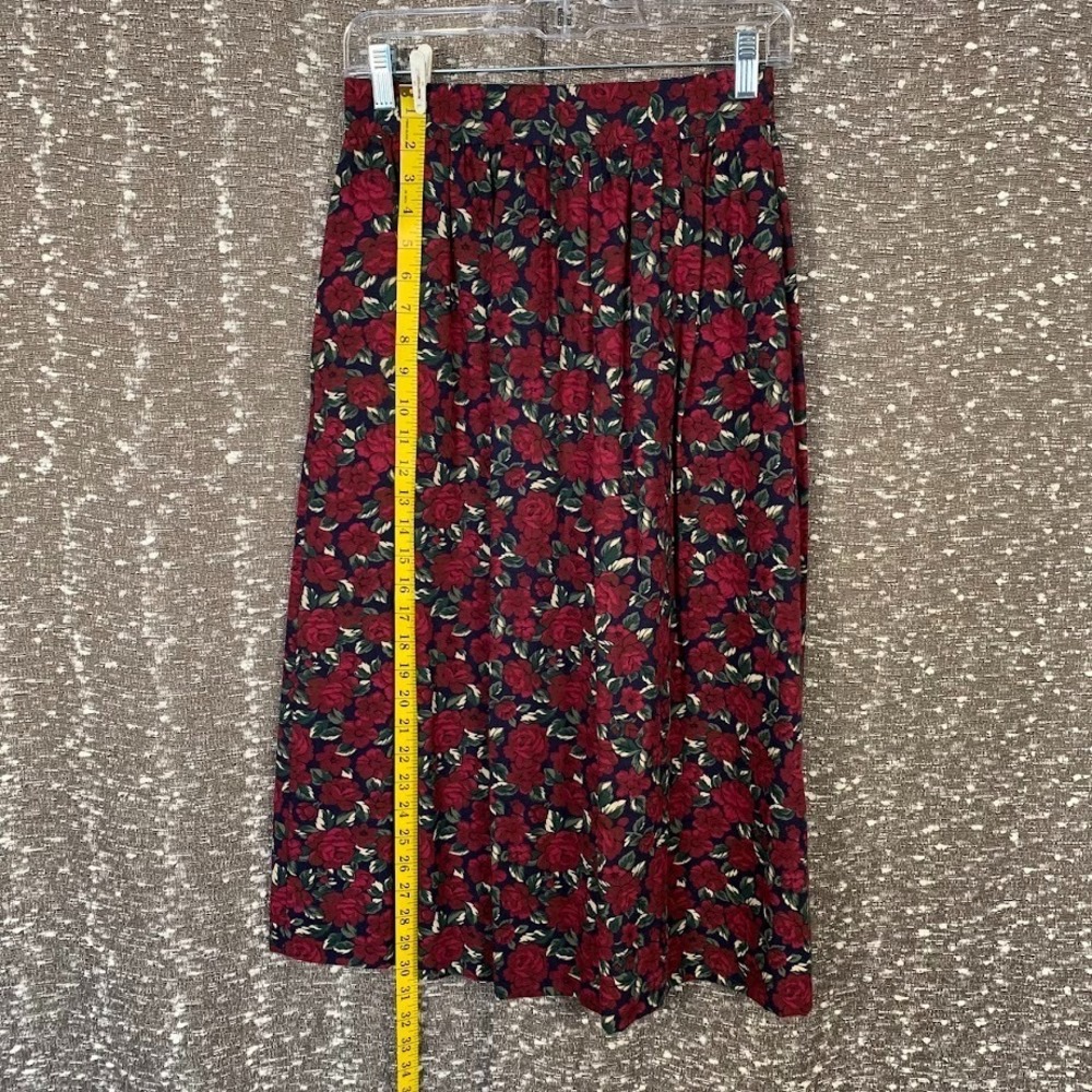 Vintage Innervisions By Ship N'Shore Pleated Floral Midi Skirt Women's M - Picture 5 of 10